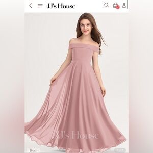JJs House Pink Off-Shoulder Gown for Prom